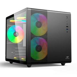 Imagem da oferta Gabinete Gamer C3Tech Aquarius Mini Tower Vidro Temperado M-ATX Black Sem Fonte Sem Fan - MT-G710BK