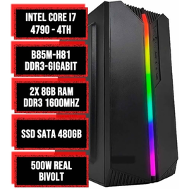 Imagem da oferta PC INTEL HOME INTEL CORE I7 4790 B85M 16GB SSD 480GB 500W GABINETE RGB