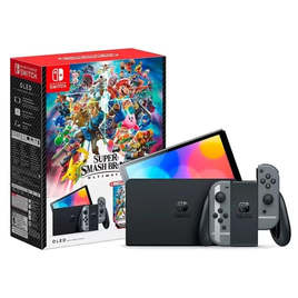 Imagem da oferta Console Nintendo Switch Oled Cinza com Jogo Super Smash Bros