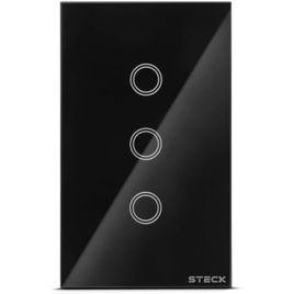 Imagem da oferta Steck Interruptor Inteligente 4x2 Touch Wi-Fi Steck Ambiente Conectado 3 Módulos Bivolt