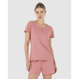 Imagem da oferta Pijama Feminino Decote Gota Em Malha Botonê Rosa Escuro G - Moda feminina masculina plus size e infantil |