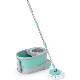 Imagem da oferta Mop Giratório Ciclone Balde 20 litros com cesto inox e Rodinhas MOP7290 Flash Limp