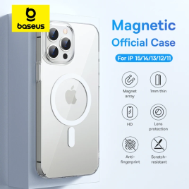 Imagem da oferta Baseus-Capa Magnética para iPhone Capa de Carregamento Sem Fio Ímã PC 15 14 13 12 11 Pro Max