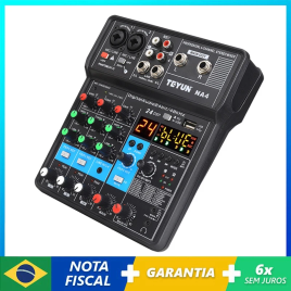 Imagem da oferta Mini Placa De Som TEYUN-Mini 4-Channel Sound Mixer Console Profissional