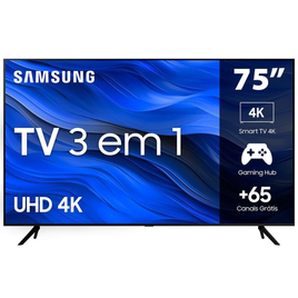 Imagem da oferta Smart TV 75” UHD 4K LED Samsung 75CU7700 2023 Wi-Fi Bluetooth Alexa 3 HDMI - UN75CU7700GXZD