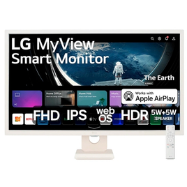 Imagem da oferta Monitor Smart LG MyView 32'' FHD HDR HDMI USB IPS Wifi WebOS - 32SR50F-W.AWZM