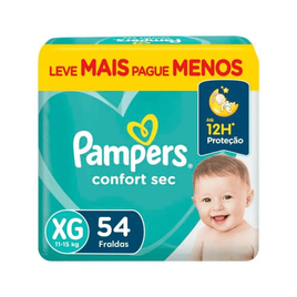 Imagem da oferta Fralda Pampers Confort Sec Bag Tam XG - 54 Unidades