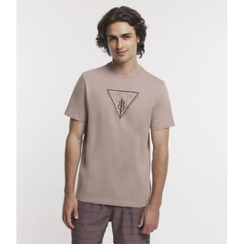 Imagem da oferta Camiseta Regular em Meia Malha com Estampa de Triângulo e Lettering