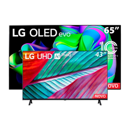 Imagem da oferta Kit Smart TV 65" 4K LG OLED65C3PSA Evo com processador a9 AI 4K Gen6 e ThinQ AI + Smart TV 43" LG 4K UHD 43UR7800P