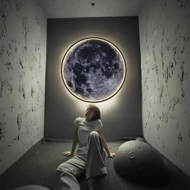Imagem da oferta Quadro Luminario Lua Iralan 30cm