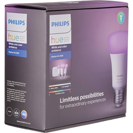 Imagem da oferta Philips Hue White & Color Ambiance 9w A60 E27 Starter Kit 220V - 3 Lâmpadas + Hub