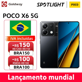Imagem da oferta Smartphone POCO X6 5G Celular 6,67" 120Hz NFC 5G 5100mAh 12GB 256GB