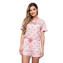 Imagem da oferta Pijama Short Doll Feminino Manga Curta Estampa Ovelhas