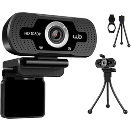 Imagem da oferta Webcam USB FHD 1080P WB com Microfone Ângulo 110° e Tripé