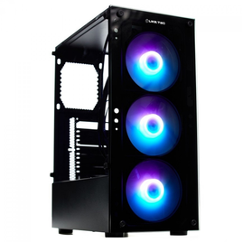 Imagem da oferta Gabinete Gamer Liketec Matrix RGB Mid Tower Vidro Temperado ATX Black Sem Fonte Com 3 Fans RGB