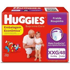 Imagem da oferta Huggies Supreme Care - Fralda Roupinha XXG 48 fraldas