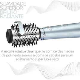 Imagem da oferta Conair Escova Rotativa Secadora Modeladora e Alisadora 550W Hot Air Hydro-Fusion 220V - Azul Claro