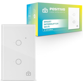 Imagem da oferta Smart Interruptor Wi-Fi Positivo Casa Inteligente 2 Botões Touch Branco - Compatível com Alexa e Google Assistente