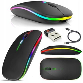 Imagem da oferta Mouse Sem Fio 2.4 ghz Optico Recarregável Gamer USB Led RGB