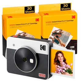 Imagem da oferta Câmera e Impressora Instantânea Mini Shot 3 Retrô Kodak Branca - PM00S127A0