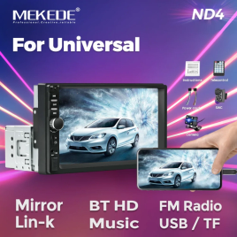 Imagem da oferta MEKEDE-Universal Car Multimedia Player MP5 Player HD Touch Screen 1 DIN Auto Audio USB BT TF Card 7\