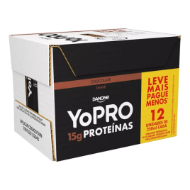 Imagem da oferta Pack Bebida Láctea UHT Chocolate Zero Lactose Yopro 15g High Protein Caixa 250ml - 12 Unidades