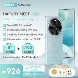 Imagem da oferta Cubot Hafury Meet - 24GB de RAM (12GB + 12GB estendidos) 256GB de ROM | Versão Global
