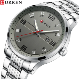 Imagem da oferta Curren-Relógios de luxo para homens aço inoxidável relógios de pulso de quartzo relógio masculino automático ponte