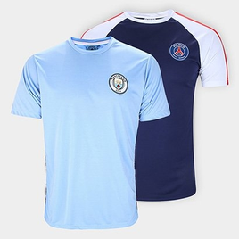 Imagem da oferta Kit 2 Camisas Manchester City + Paris Sain-Germain Masculina