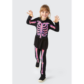Imagem da oferta Macacão Hering Esqueleto com Saia Que Brilha no Escuro - Infantil