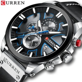 Imagem da oferta Curren-relógio de pulso de couro masculino cronógrafo esporte quartzo relógio moda presente para homens