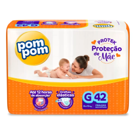 Imagem da oferta Fralda Pom Pom Protek Proteção De Mãe Mega G 42 Unidades