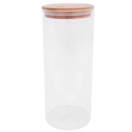 Imagem da oferta Pote em Vidro Transparente com Tampa 1 Litro Bambu