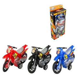 Imagem da oferta Kit Brinquedo Moto Infantil Fricção 3 Peças Etitoys Colorido - Bq-151