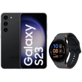 Imagem da oferta Smartphone Samsung Galaxy S23 256GB + Smartwatch - Watch FE 40mm Preto Bluetooth