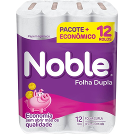 Imagem da oferta 2 Pacotes Papel Higiênico Folha Dupla Noble Neutro - 12 Rolos de 20m Cada