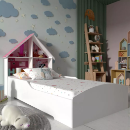 Imagem da oferta Cama Infantil Casinha Gelius Móveis Branco Acetinado Ehwt