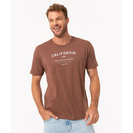 Imagem da oferta Camiseta de Algodão Manga Curta Califórnia Surf Marrom