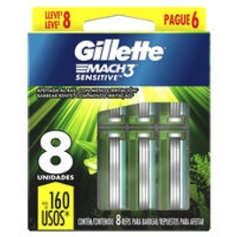 Imagem da oferta Carga para Aparelho de Barbear Gillette Mach3 Sensitive Leve 8 Pague 6