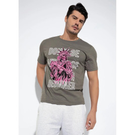 Imagem da oferta Moda Pop Camiseta Cinza com Estampa Frontal