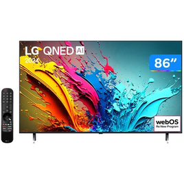 Imagem da oferta Smart TV 86" 4K UHD LG Quantum Dot NanoCell 86QNED85TSA 120Hz Nativo AI Processor Wi-Fi e Bluetooth 4 HDMI 2 USB