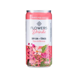 Imagem da oferta Bebida Mista Flowers Dry Gin + Tônica Toque de Morango 269ml