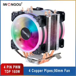 Imagem da oferta IWONGOU-X99 Cooler CPU para computador radiador de 4 pinos 90mm ventiladores de refrigeração