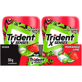 Imagem da oferta Chiclete Trident XSenses Morango Lime Sem Açúcar Garrafa - Caixa com 6 unid de 54g