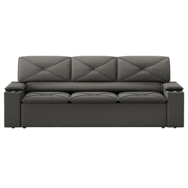 Imagem da oferta Sofá 3 lugares DDS Next Pop com Assento Retrátil e Encosto Reclinável em Velosuede com porta-copos - 205cm de largura