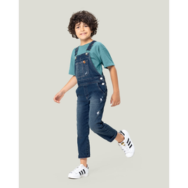Imagem da oferta Jardineira Infantil Unissex Em Jeans Moletom  Kids - Moda feminina masculina plus size e infantil |