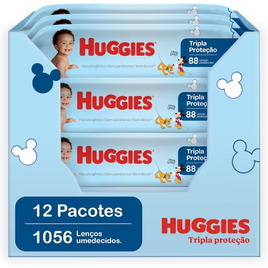 Imagem da oferta Kit Huggies Lenço Umedecido Tripla Proteção Regular 1056 unidades