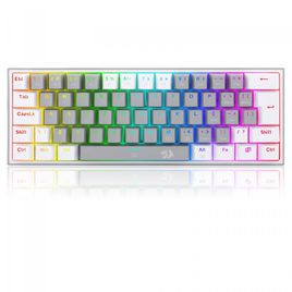 Imagem da oferta Teclado Mecânico Gamer Redragon Fizz RGB Switch Blue ABNT 2 Gray/White K617-RGB-GW