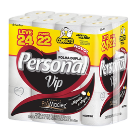 Imagem da oferta Papel Higiênico Folha Dupla Neutro PERSONAL Vip Leve 24 e Pague 22