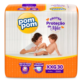 Imagem da oferta Fralda Pom Pom Protek Proteção De Mãe Mega Tam XXG - 30 Unidades
